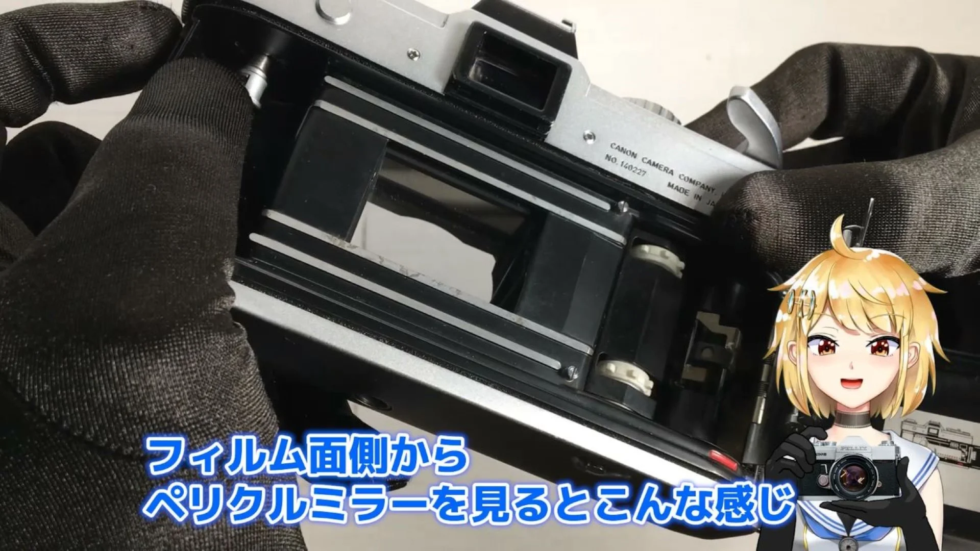 ペリクルミラーを裏から見る