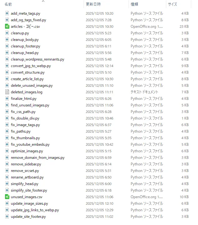 Pythonスクリプトたち