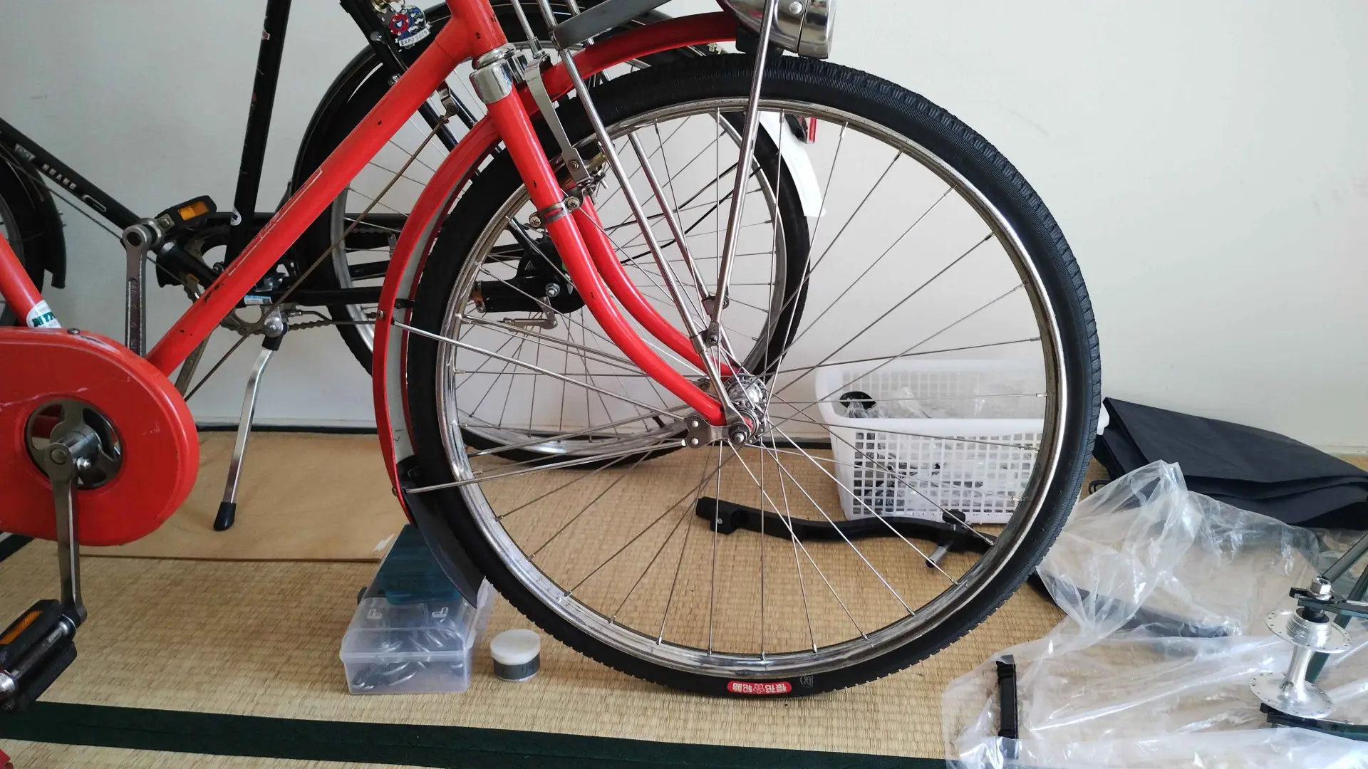 樱花轮胎をはめたところ