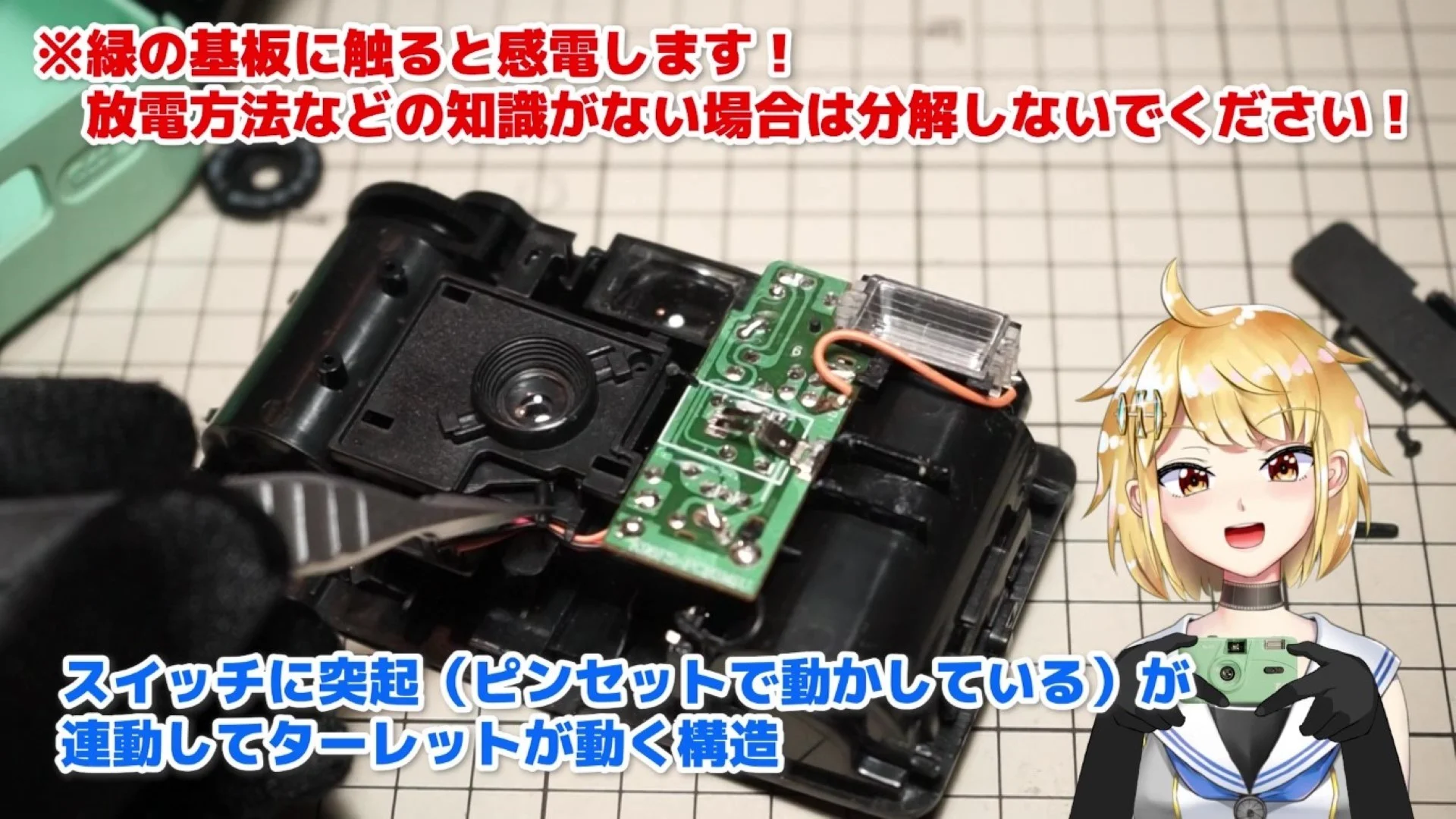 ターレットが回転して絞りを切り替える仕組み